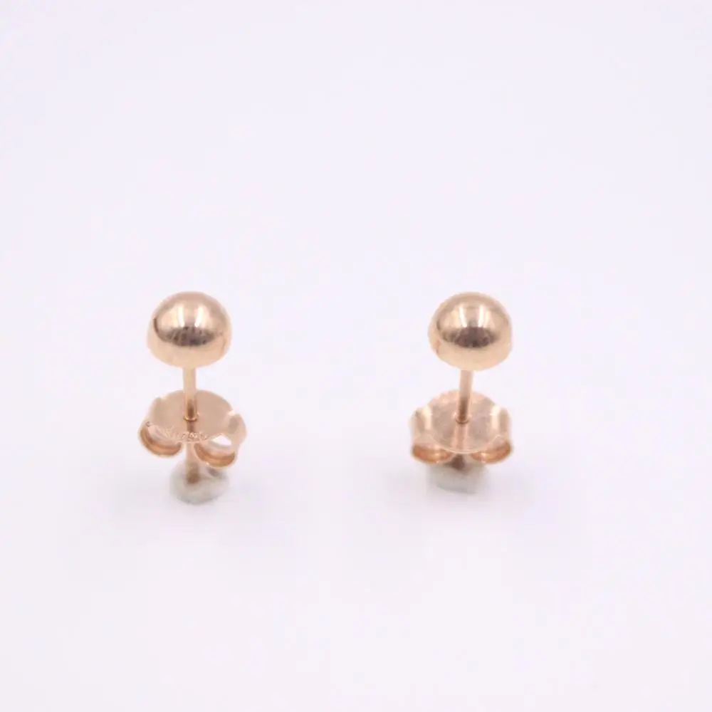 Real 18K Rose Gold Stud Earrings For Women Smooth 5mm Half Ball Earrings Simple Style Lucky
Real 18K Rose Gold Stud Earrings For Women Smooth 5mm Half Ball Earrings Simple Style Lucky
