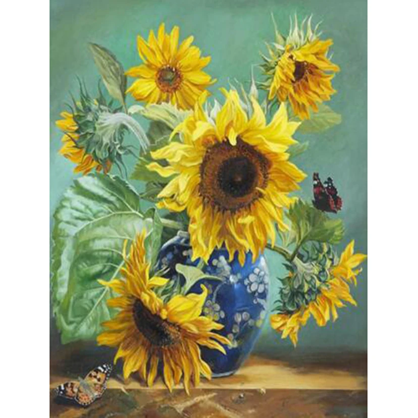 5D DIY Diamond Painting Square/Round Diamond Flower Painting Vase Sunflower View Picture Cross Stitch Embroidery Household TX312
5D DIY Diamond Painting Square/Round Diamond Flower Painting Vase Sunflower View Picture Cross Stitch Embroidery Household TX312