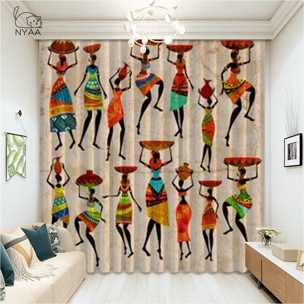 African Style Decorative Window Curtains Modern 3D Printing Blackout Bedroom Curtain Ethnic Home Decor Ultra-thin Micro Shading
African Style Decorative Window Curtains Modern 3D Printing Blackout Bedroom Curtain Ethnic Home Decor Ultra-thin Micro Shading
