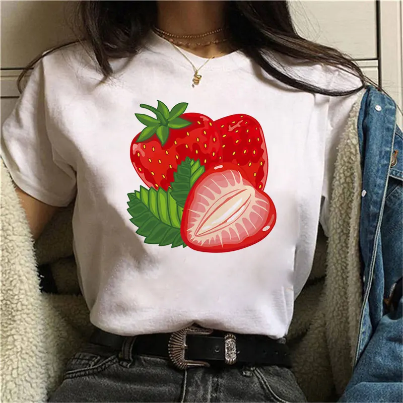 Women's T-shirt cute strawberry apple funny printed T-shirt fashion casual white T-shirt Harajuku graphic T-shirt short sleeve
Women's T-shirt cute strawberry apple funny printed T-shirt fashion casual white T-shirt Harajuku graphic T-shirt short sleeve