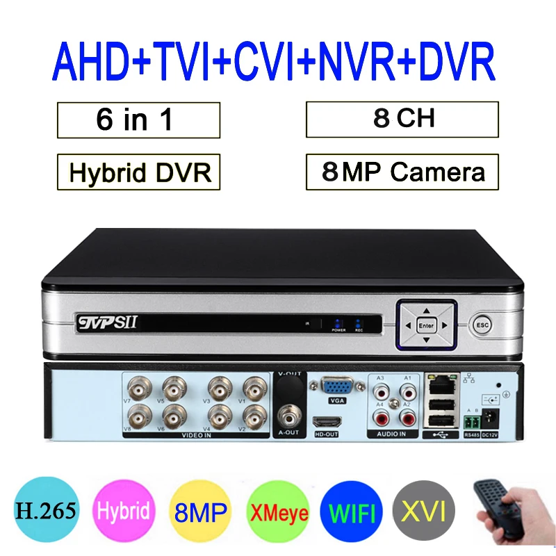 Silver Panel Face Detection Hi3531D 8 Channel 8CH 4K H.265+ WIFI Audio 6 in 1 Hybrid Coaxial XVI TVI CVI NVR AHD CCTV DVR System
Silver Panel Face Detection Hi3531D 8 Channel 8CH 4K H.265+ WIFI Audio 6 in 1 Hybrid Coaxial XVI TVI CVI NVR AHD CCTV DVR System