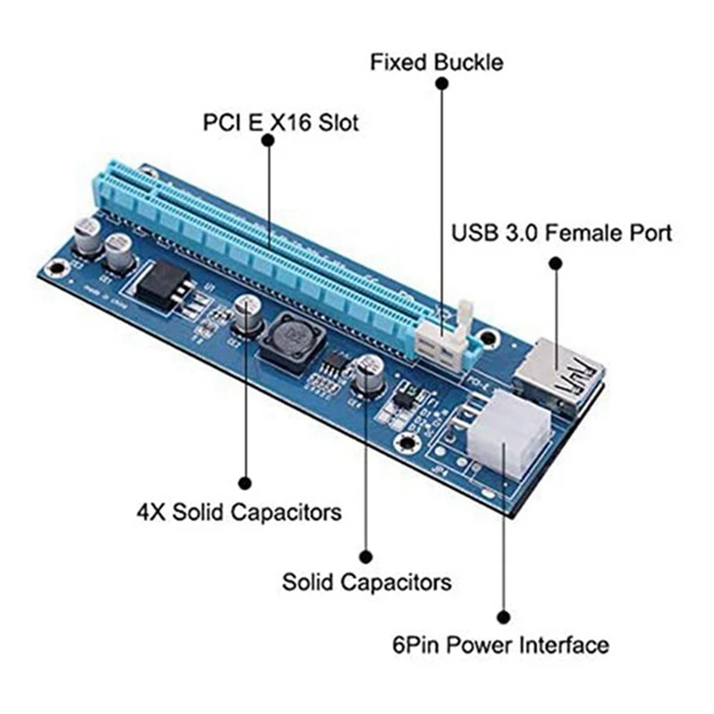 VER006C PCI-E Riser Card 006C PCIE 1X to 16X Extender 60CM 100CM USB 3.0 Cable SATA to 6Pin Power Cord for GPU Mining
VER006C PCI-E Riser Card 006C PCIE 1X to 16X Extender 60CM 100CM USB 3.0 Cable SATA to 6Pin Power Cord for GPU Mining