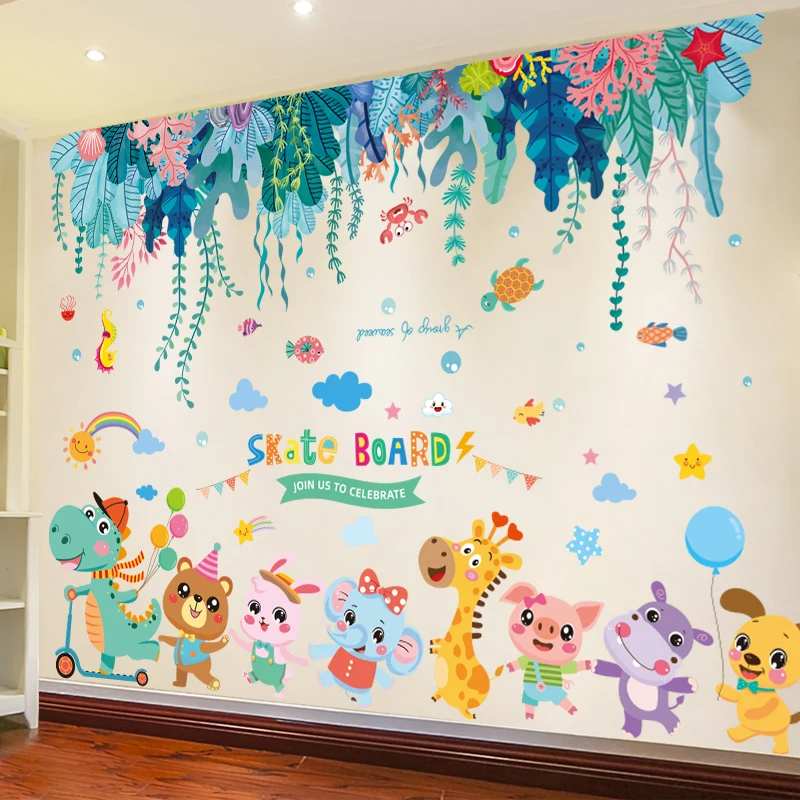 Cartoon Dinosaur Animals Wall Stickers DIY Seagrass Fish Wall Decals for Kids Rooms Baby Bedroom Nursery Home Decoration
Cartoon Dinosaur Animals Wall Stickers DIY Seagrass Fish Wall Decals for Kids Rooms Baby Bedroom Nursery Home Decoration