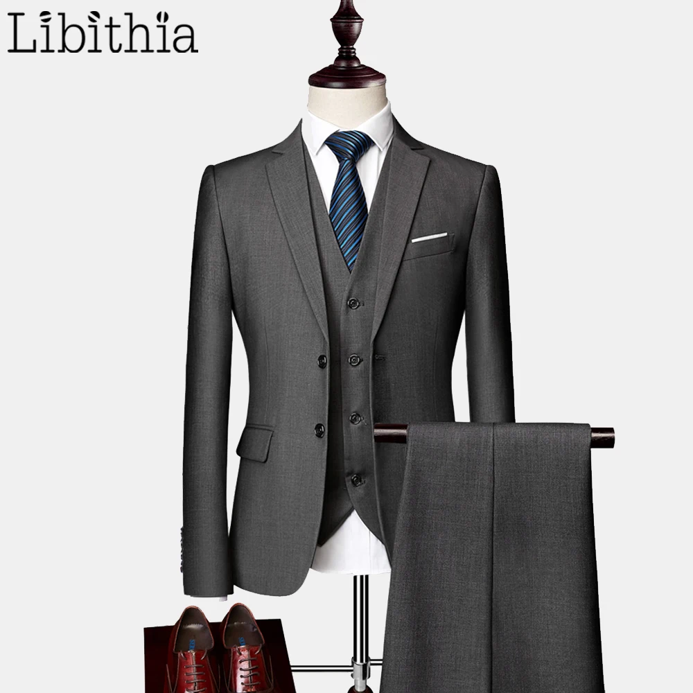 Mens Casual 3 Pieces Suits Slim Fit Jackets Pant Vest For Men Grey Yellow Wine Red Sky Blue Violet Black White Clothes Male R092
Mens Casual 3 Pieces Suits Slim Fit Jackets Pant Vest For Men Grey Yellow Wine Red Sky Blue Violet Black White Clothes Male R092