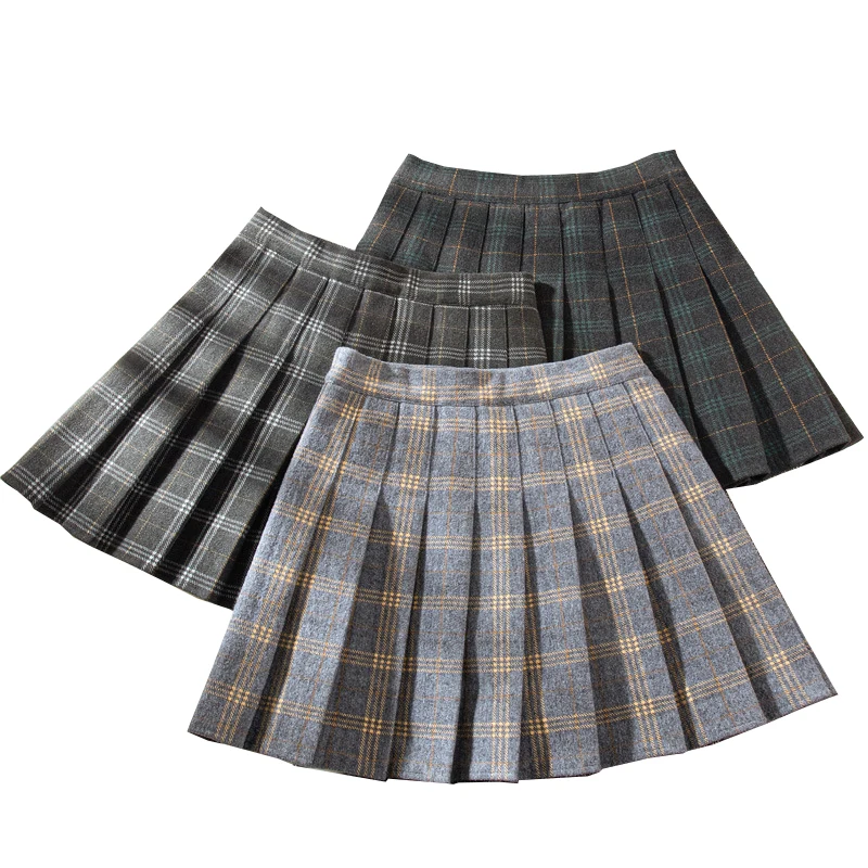 Autumn Winter High Waist Women Woolen Skirt Casual Short Pant Lining Elastic Waist A-Line Pleated Skirt Plaid Elegant Mini Skirt
Autumn Winter High Waist Women Woolen Skirt Casual Short Pant Lining Elastic Waist A-Line Pleated Skirt Plaid Elegant Mini Skirt