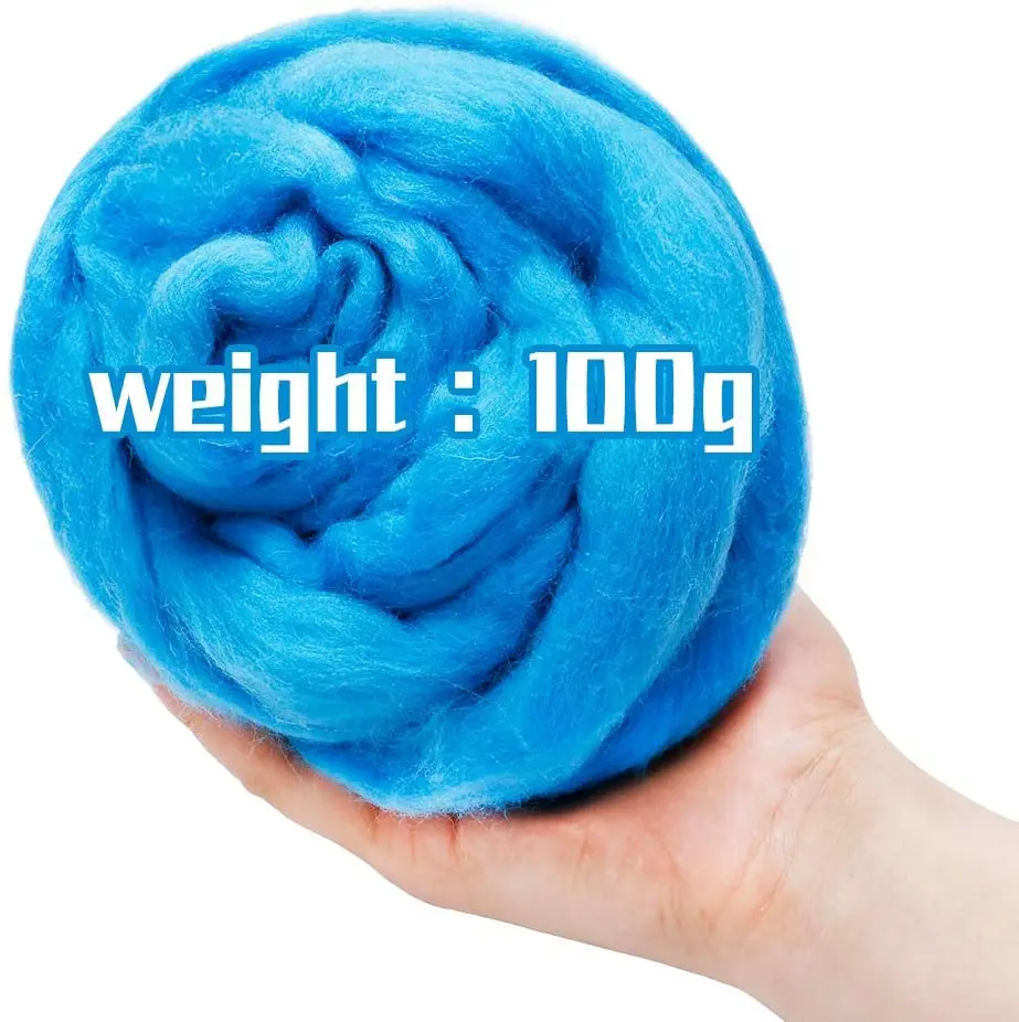 LMDZ 100g Light Blue Soft Felting Wool Fiber Needle Felting Natural Collection For Animal Projects Felting Wool for Needlework
LMDZ 100g Light Blue Soft Felting Wool Fiber Needle Felting Natural Collection For Animal Projects Felting Wool for Needlework