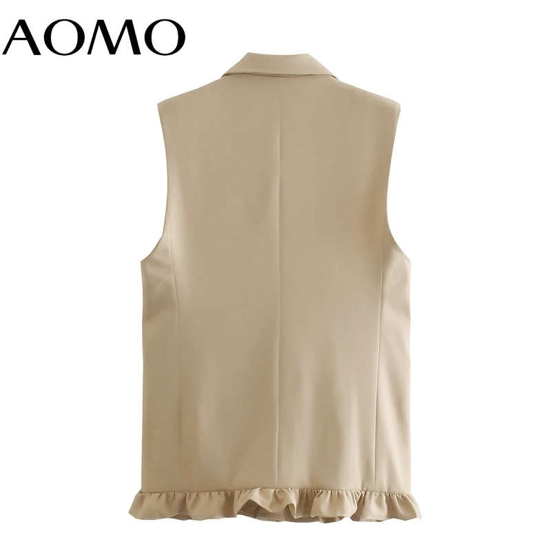 AOMO Women 2021 Fashion Khaki Ruffles Long Vest Sleeveless Female Waistcoat Chic Tops QJ41A
AOMO Women 2021 Fashion Khaki Ruffles Long Vest Sleeveless Female Waistcoat Chic Tops QJ41A