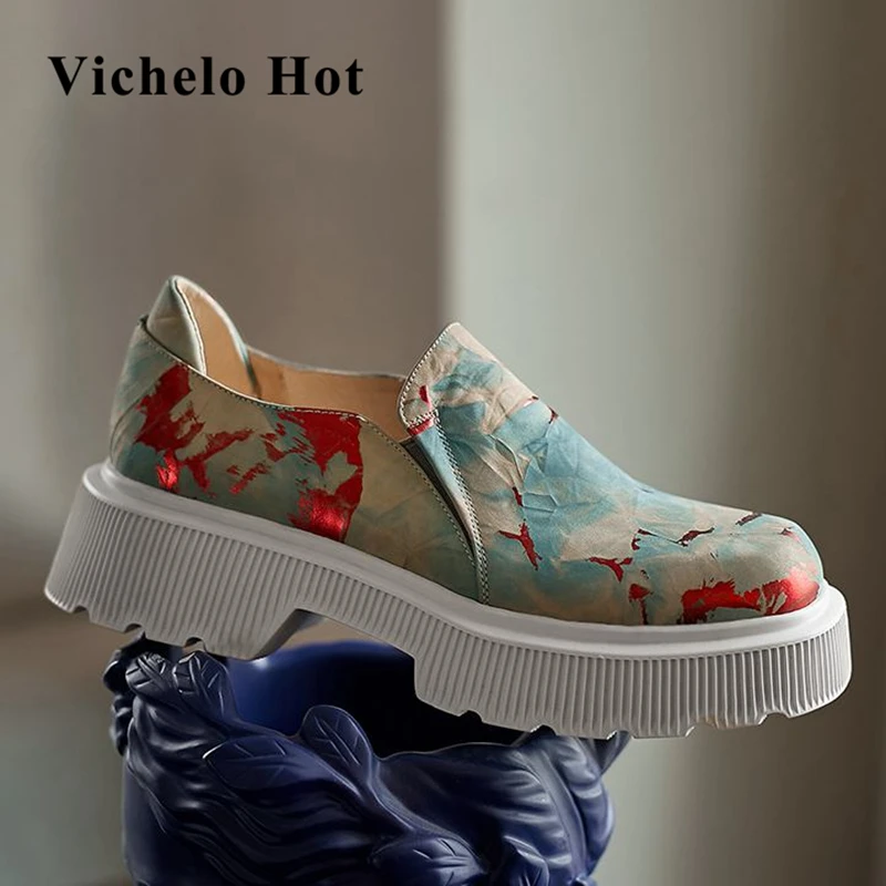Vichelo хит продаж, натуральная кожа, круглый носок, толстая подошва, печатная кожа, повседневная женская обувь без шнуровки, для отдыха, высоко...
Vichelo хит продаж, натуральная кожа, круглый носок, толстая подошва, печатная кожа, повседневная женская обувь без шнуровки, для отдыха, высоко...