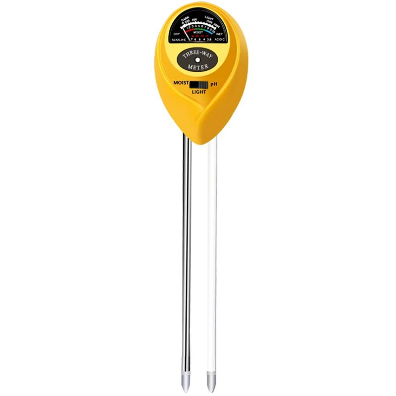 Soil PH Meter,3-In-1 Soil Tester Kits with Moisture,Light and PH Test for Farm,Garden,Lawn,Indoor & Outdoor/No Battery Needed 
Soil PH Meter,3-In-1 Soil Tester Kits with Moisture,Light and PH Test for Farm,Garden,Lawn,Indoor & Outdoor/No Battery Needed