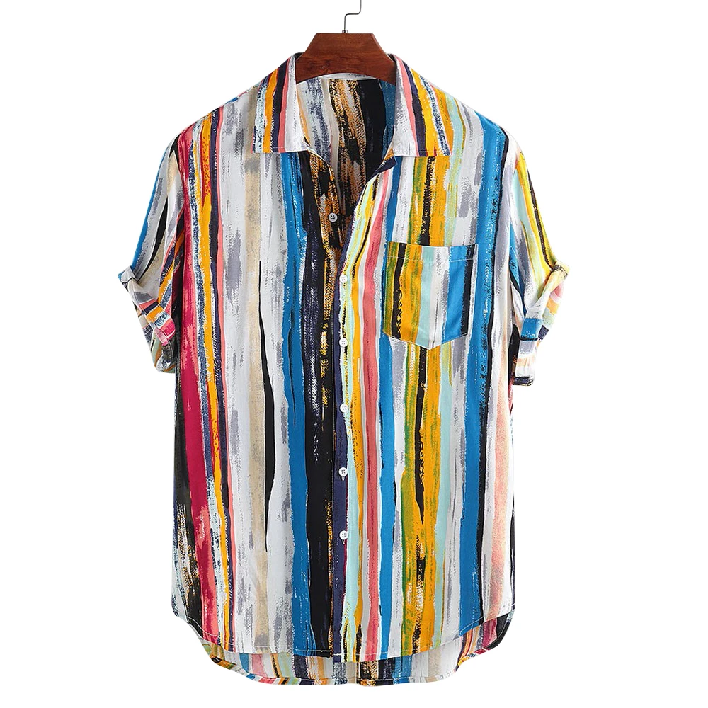 Men's Printed Blue Shirt Short Front And Long Back Casual Tops Beach Outdoor Buckle Lapel Short-Sleeved Shirt Mixed Color Tops
Men's Printed Blue Shirt Short Front And Long Back Casual Tops Beach Outdoor Buckle Lapel Short-Sleeved Shirt Mixed Color Tops