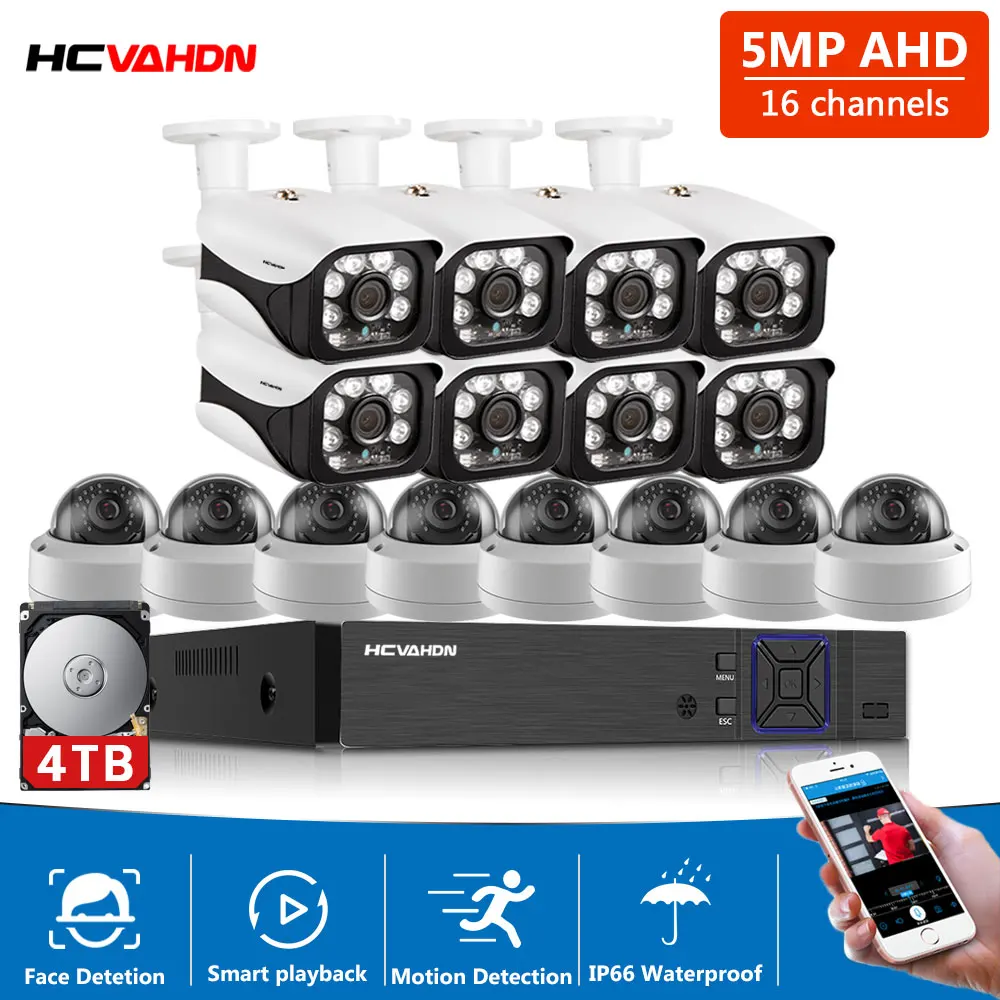 h.265+ 16CH 5MP CCTV System AHD DVR kit HD 5MP SONY Sensor Outdoor IP66 Security Camera IR Night Vision Video Face detection
h.265+ 16CH 5MP CCTV System AHD DVR kit HD 5MP SONY Sensor Outdoor IP66 Security Camera IR Night Vision Video Face detection