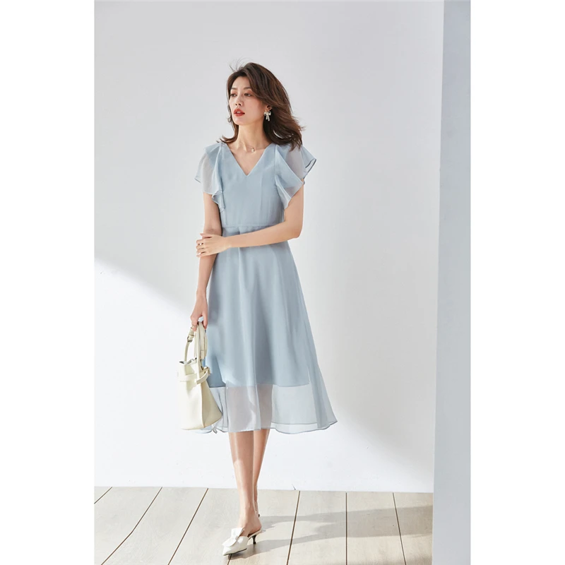 Women's Dress French Elegant And Light V-Neck Ruffled Large Hem Skirt Mid-Length Skirt Fairy Skirt Summer New Style 2021 Arrival
Women's Dress French Elegant And Light V-Neck Ruffled Large Hem Skirt Mid-Length Skirt Fairy Skirt Summer New Style 2021 Arrival