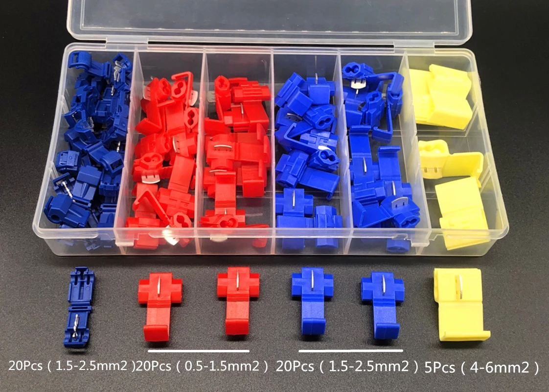 65 pcs/box 1.0-6.0mm2 AWG Scotch Lock T Type Wire Electrical Cable Connectors Quick Splice Terminals Crimp
65 pcs/box 1.0-6.0mm2 AWG Scotch Lock T Type Wire Electrical Cable Connectors Quick Splice Terminals Crimp