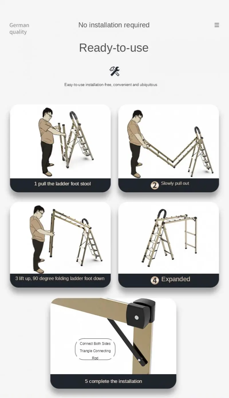 Ladder household indoor multifunctional folding drying rack dual-use thickened telescopic aluminum alloy herringbone ladder
Ladder household indoor multifunctional folding drying rack dual-use thickened telescopic aluminum alloy herringbone ladder