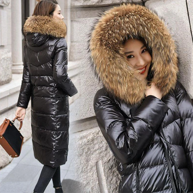 Puffer Jacket Long White Duck Black Down Coat Women Thick fur collar Hooded Winter large size Windproof Snow Outwear Warm Female
Puffer Jacket Long White Duck Black Down Coat Women Thick fur collar Hooded Winter large size Windproof Snow Outwear Warm Female