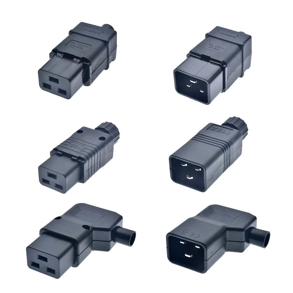 Supply Black IEC320-C19/C20 assembled plug PDU chassis dedicated male female wiring plug 16A free welding plug socket convertor
Supply Black IEC320-C19/C20 assembled plug PDU chassis dedicated male female wiring plug 16A free welding plug socket convertor