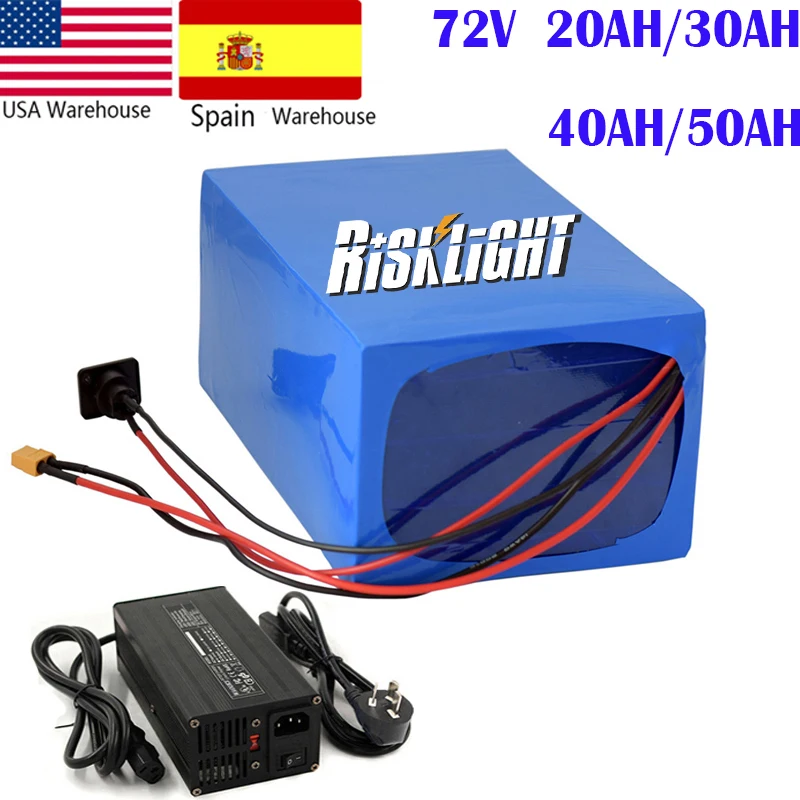 

No Tax To EU Lithium Ion 72V 40Ah 20ah 18650 Ebike Battery Pack 72 Volt 4000W 5000W 7000W Electric Citycoco Super Stealth Bomber