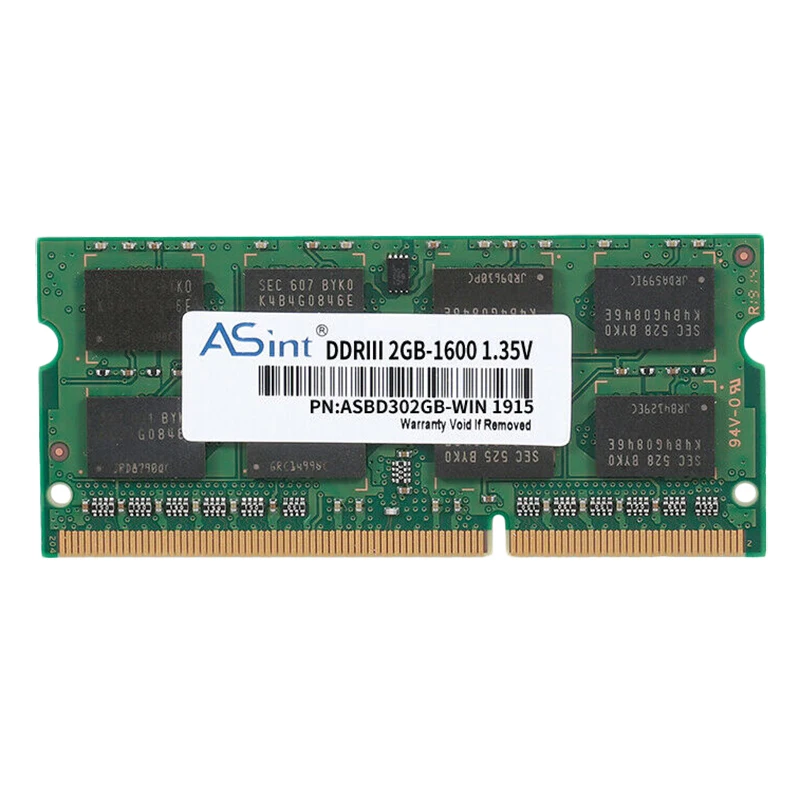 ASint DDR3 2GB 1600MHz Память для ноутбука 204Pin низкое энергопотребление ноутбук ram Dimm |