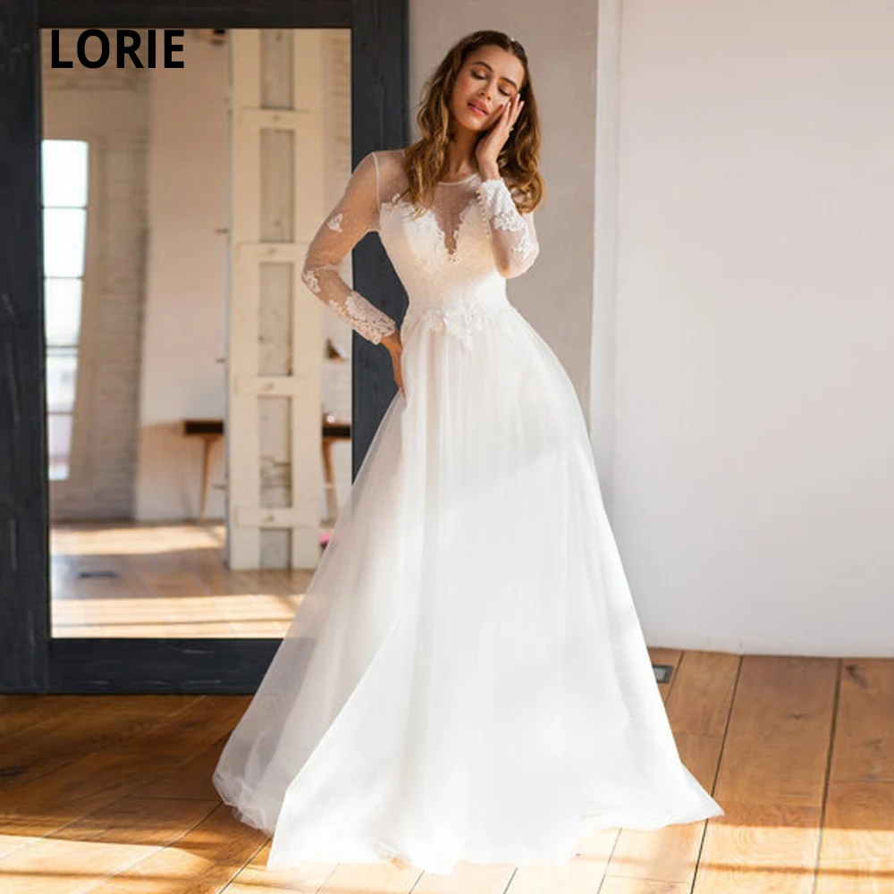 Booma Bohemian Wedding Dresses Long Sleeve Illusion Dot Tulle Beach Bridal Gown Classic Appliques Lace Boho Gown O-neck Plus
Booma Bohemian Wedding Dresses Long Sleeve Illusion Dot Tulle Beach Bridal Gown Classic Appliques Lace Boho Gown O-neck Plus