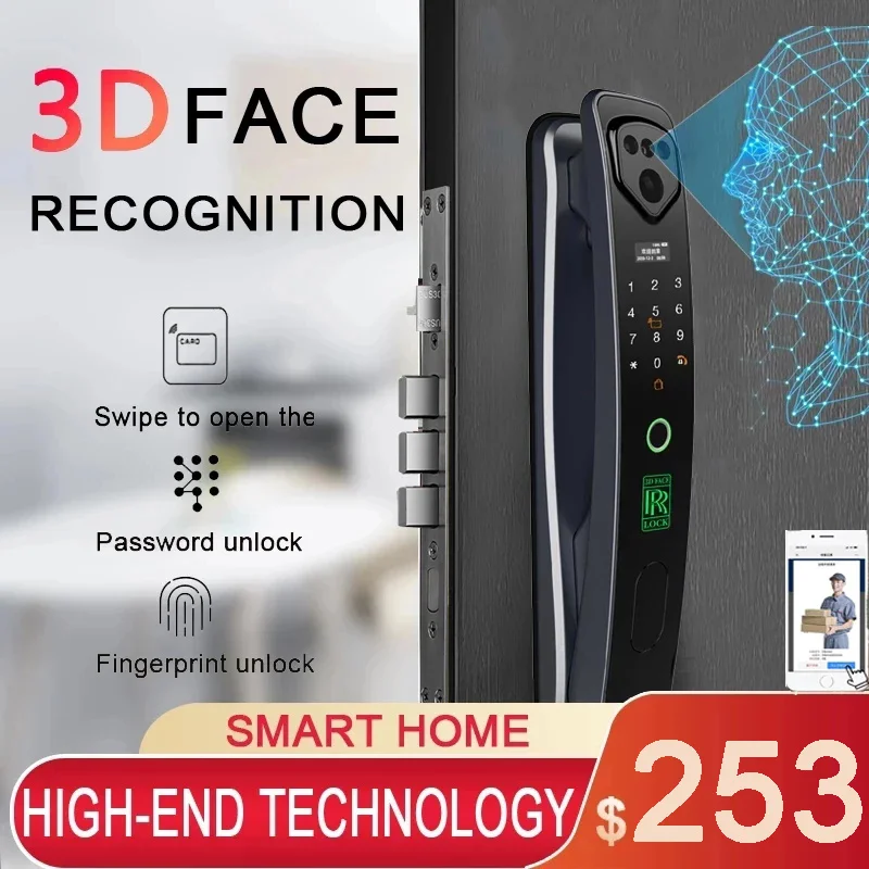 3D infrared light face recognition lock, camera device, application, fingerprint, magnetic card, password, automatic intelligent
3D infrared light face recognition lock, camera device, application, fingerprint, magnetic card, password, automatic intelligent