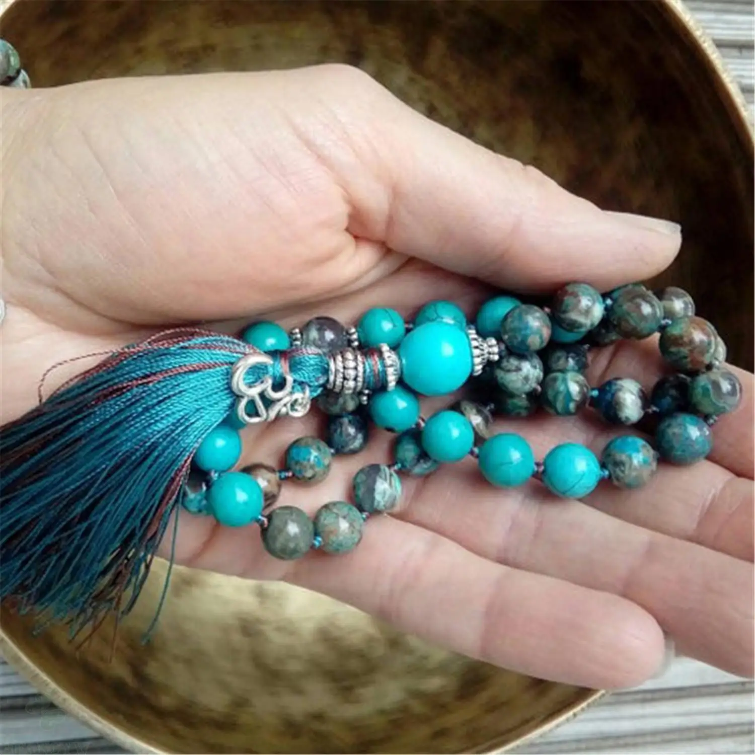 8mm Agate Turquoise Gemstone 108 Beads mala Tassel Necklace Retro Buddhism Spiritua Prayer Religious
8mm Agate Turquoise Gemstone 108 Beads mala Tassel Necklace Retro Buddhism Spiritua Prayer Religious