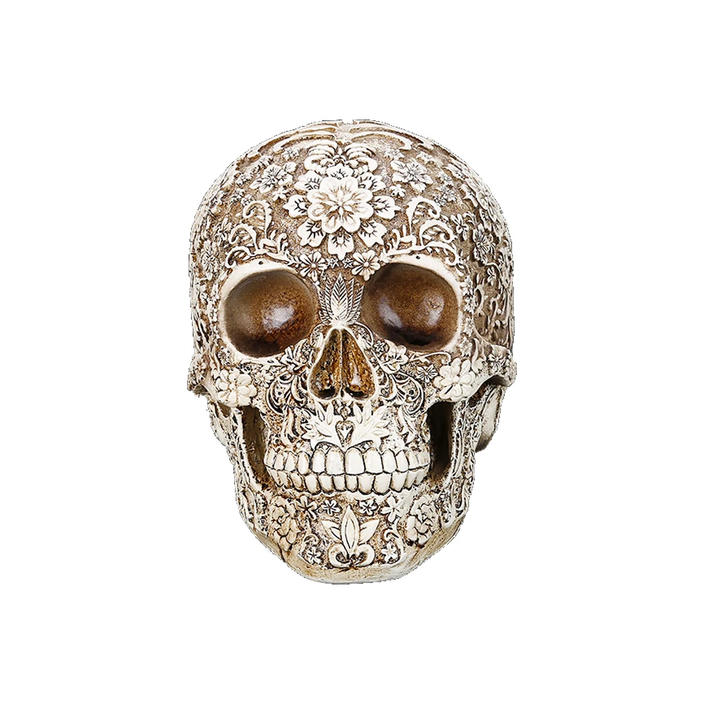 Resin Skull Statue Carved Flower Vintage Model Craft Home Decoration Office Ornament Creative Skull Model Skull Figurine Statues
Resin Skull Statue Carved Flower Vintage Model Craft Home Decoration Office Ornament Creative Skull Model Skull Figurine Statues