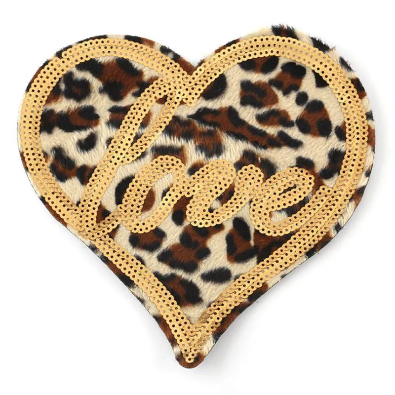 Iron on patches for clothing Leopard grain Heart Golden Sequined Fabric Sequins Strange things Patch Clothes Stickers Christmas
Iron on patches for clothing Leopard grain Heart Golden Sequined Fabric Sequins Strange things Patch Clothes Stickers Christmas
