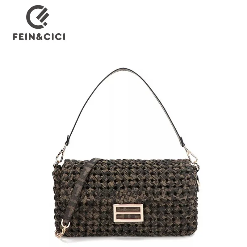 Женская плетеная сумка на плечо, дизайнерский кошелек с цепочками и ручками, Женская Холщовая Сумка-тоут, Новинка лета 2021
Женская плетеная сумка на плечо, дизайнерский кошелек с цепочками и ручками, Женская Холщовая Сумка-тоут, Новинка лета 2021