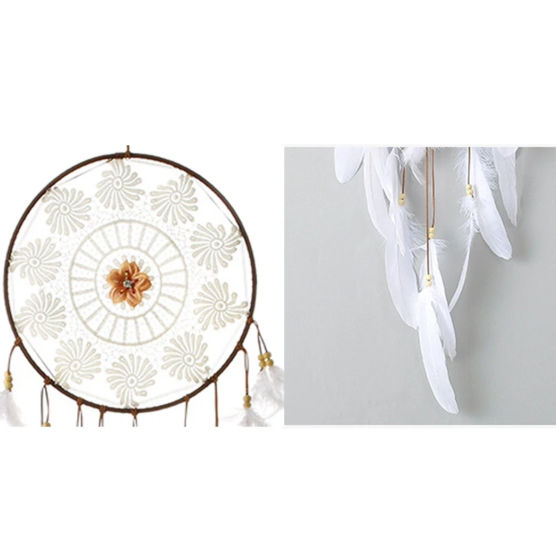 Handmade Dreamcatcher Indian Style Woven Flower Wall Hanging Decoration White Dreamcatcher Wedding Party Hanging Decor 
Handmade Dreamcatcher Indian Style Woven Flower Wall Hanging Decoration White Dreamcatcher Wedding Party Hanging Decor
