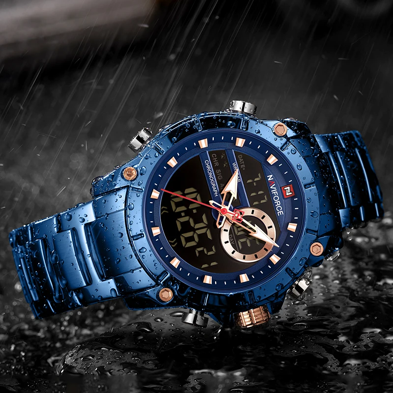 

NAVIFORCE Top Brand Men's LED Digital Quartz Wrist Watch Men Fashion Analog Spors Watch Clock Erkek Kol Saati Relogio Masculino