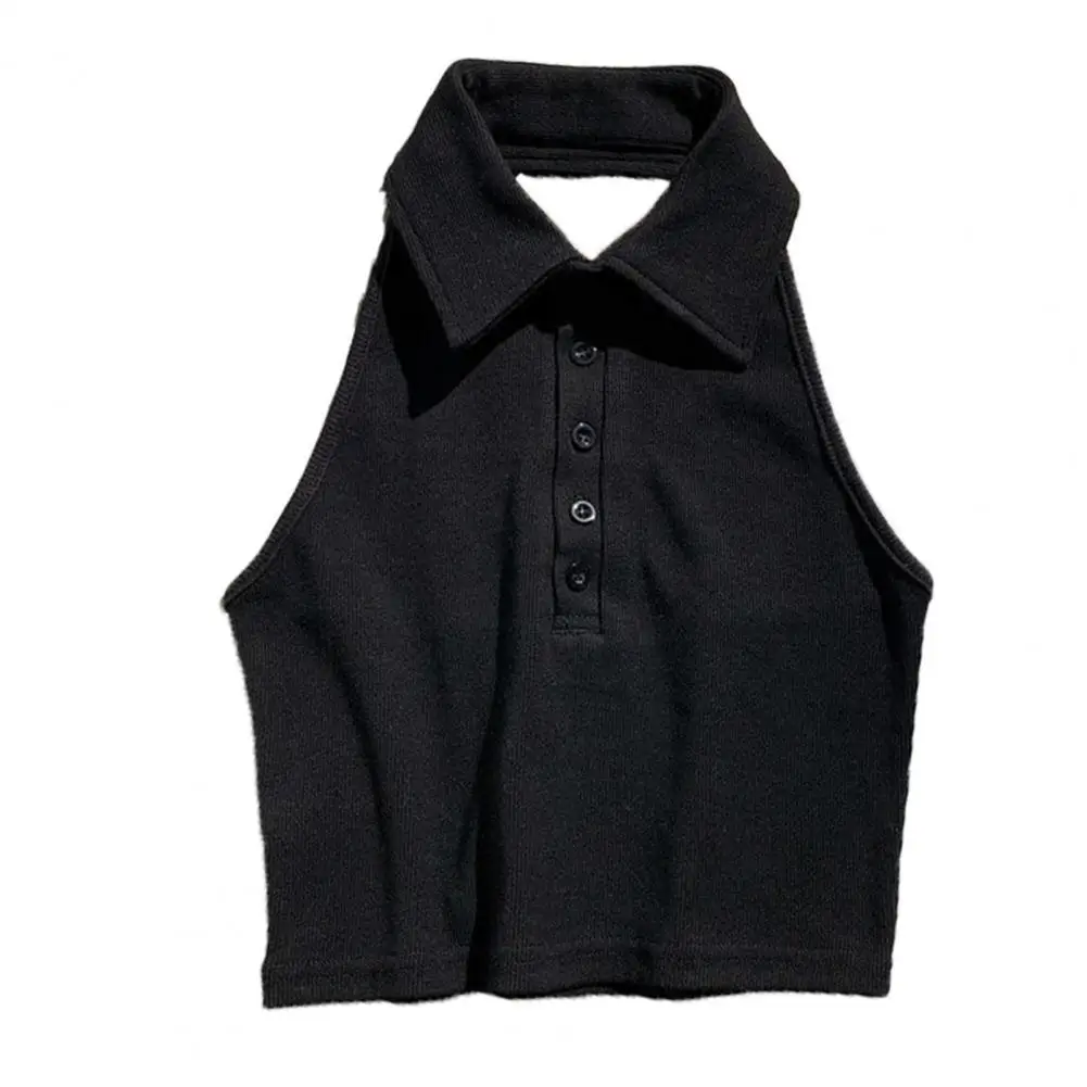Women Halter Vest Solid Color Turn Down Collar Sleeveless Backless Buttons Slim Blouse T-shirt for Summer Tops Shirt Blouses
Women Halter Vest Solid Color Turn Down Collar Sleeveless Backless Buttons Slim Blouse T-shirt for Summer Tops Shirt Blouses