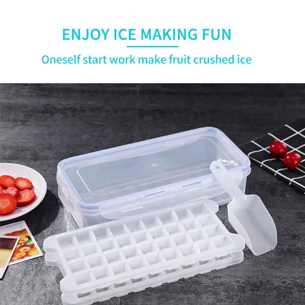 Ice Cube Trays Box Easy Release Reusable 3.7L 5 Trays Ice Cube Maker With Lids Ice Scoop For Whiskey Cocktail Milk Juice
Ice Cube Trays Box Easy Release Reusable 3.7L 5 Trays Ice Cube Maker With Lids Ice Scoop For Whiskey Cocktail Milk Juice