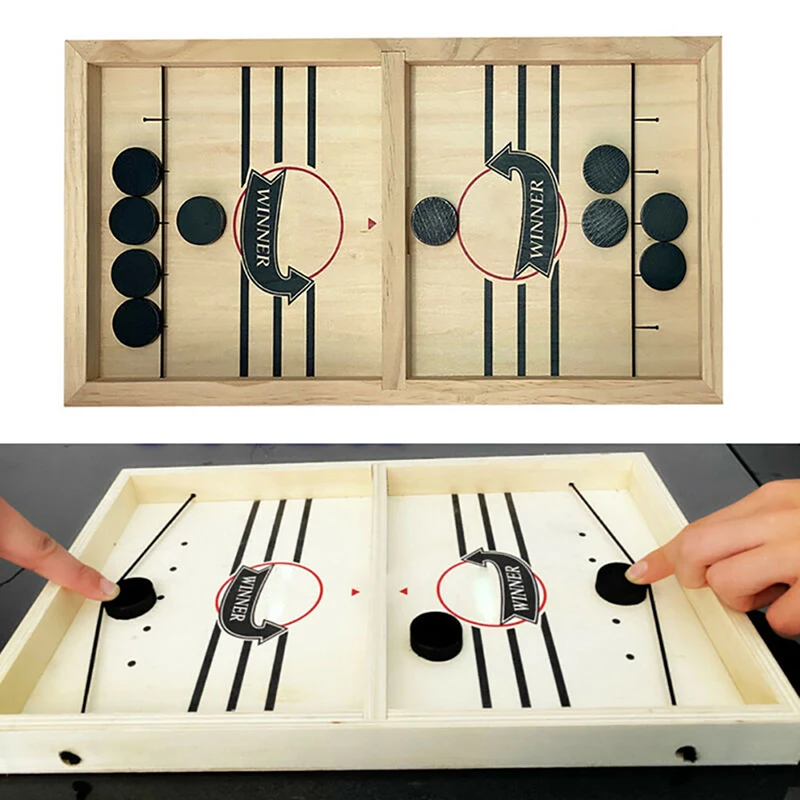 Wooden Toy Fast Catapult Hockey Chess Bumper Chess Parent-child Interactive Game Table Desktop Battle 2 In 1 Ice Hockey Game Toy
Wooden Toy Fast Catapult Hockey Chess Bumper Chess Parent-child Interactive Game Table Desktop Battle 2 In 1 Ice Hockey Game Toy