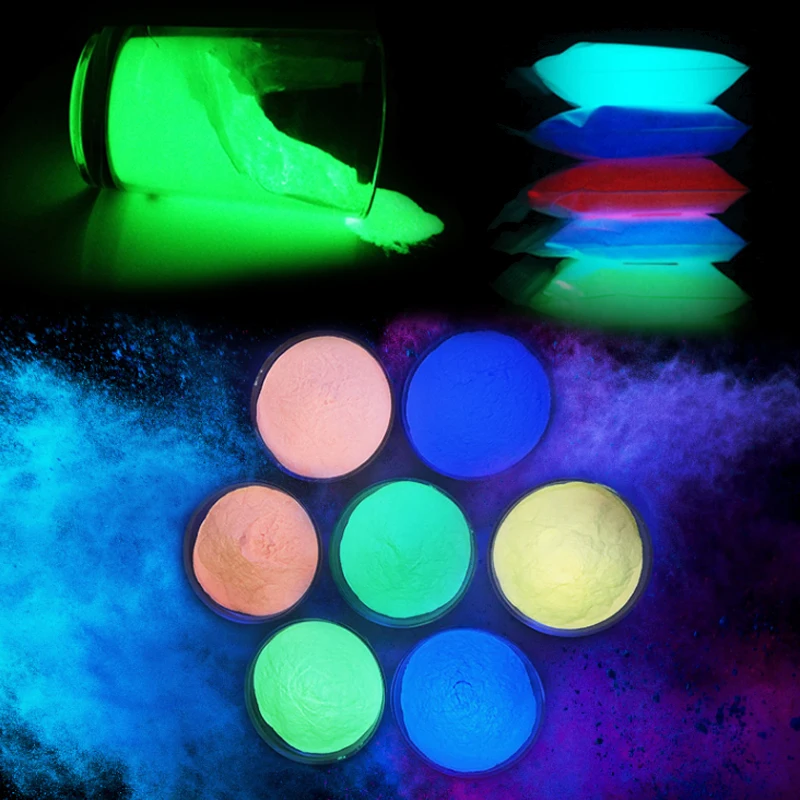 

10/30g Fluorescent Powder Rare Earth Luminous Powder 14 Colors Glowing In The Dark Pigment DIY Nail Art Decoration Neon Phosphor