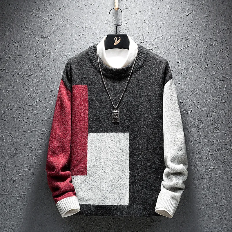 2019 New Sweater Men Patchwork Fahison Mens Sweaters Long Sleeve Knitted Pullovers Casual Slim Fit Male Jumpers Streetwear M-3XL
2019 New Sweater Men Patchwork Fahison Mens Sweaters Long Sleeve Knitted Pullovers Casual Slim Fit Male Jumpers Streetwear M-3XL