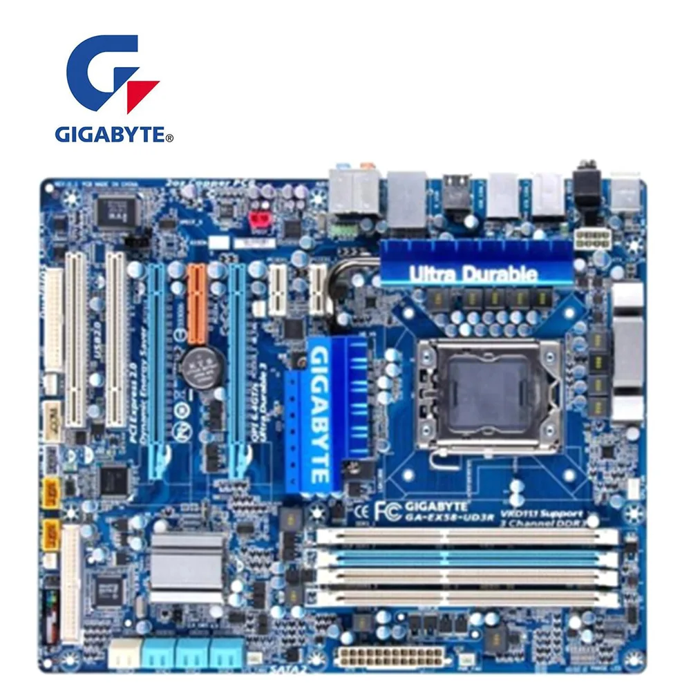 Для GIGABYTE GA EX58 UD3R материнская плата LGA 1366 DDR3 для Intel X58 десктопная SATA II PCI E X16