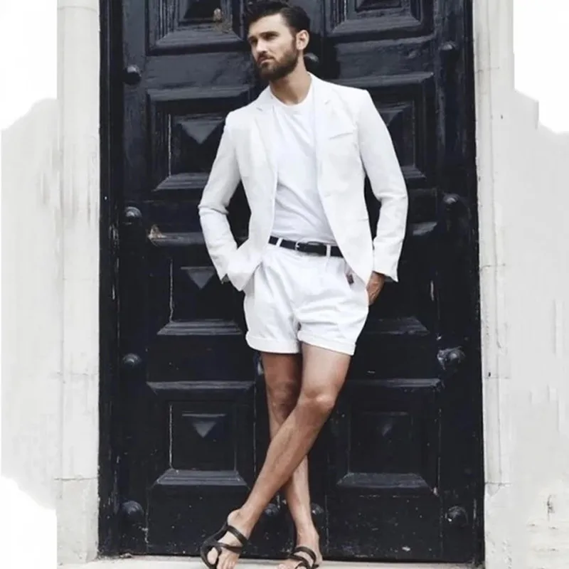 New Arrvial White Notch Lapel Single Breasted Casual Male Suit With Short Pant Summer Beach Wedding Groom Party Wear 2 Pieces
New Arrvial White Notch Lapel Single Breasted Casual Male Suit With Short Pant Summer Beach Wedding Groom Party Wear 2 Pieces