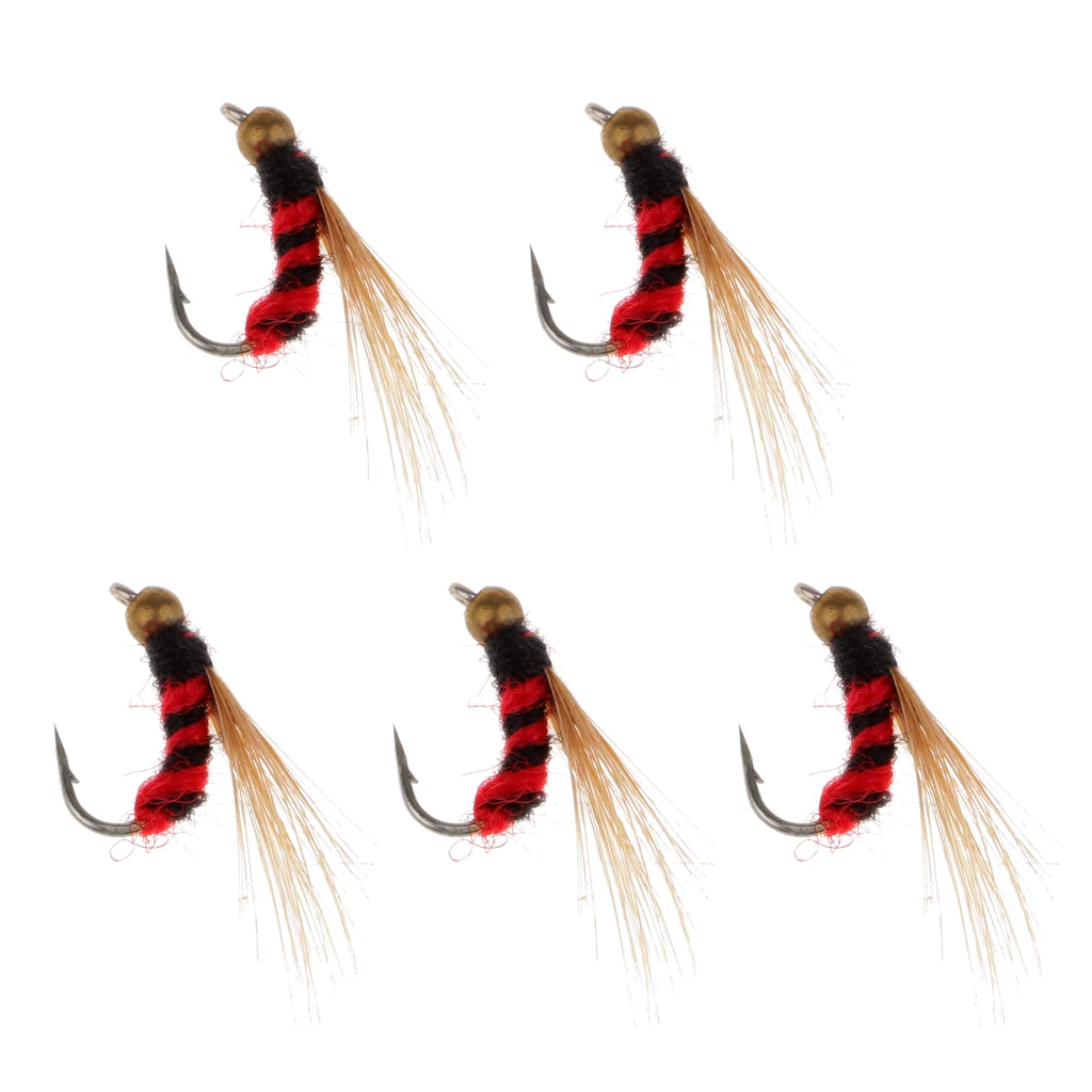 5 штук рыболовные приманки Классические узоры Beadhead Nymph мушки мухи для ловли