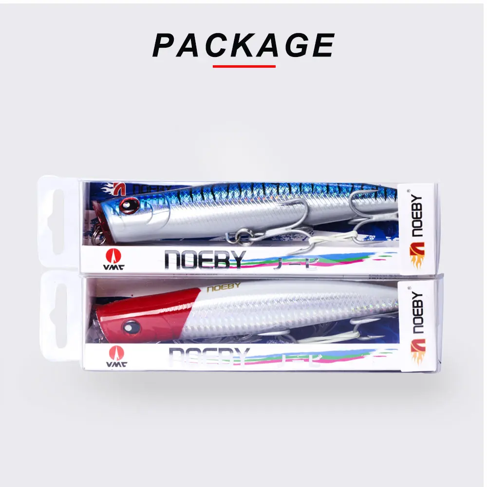 NOEBY 2 Pieces Big Fishing Lures Hot Saltwater Popper Lure 8 colors Fishing Tackle 155mm/52g Top Water Hard Bait NBL9070 
NOEBY 2 Pieces Big Fishing Lures Hot Saltwater Popper Lure 8 colors Fishing Tackle 155mm/52g Top Water Hard Bait NBL9070