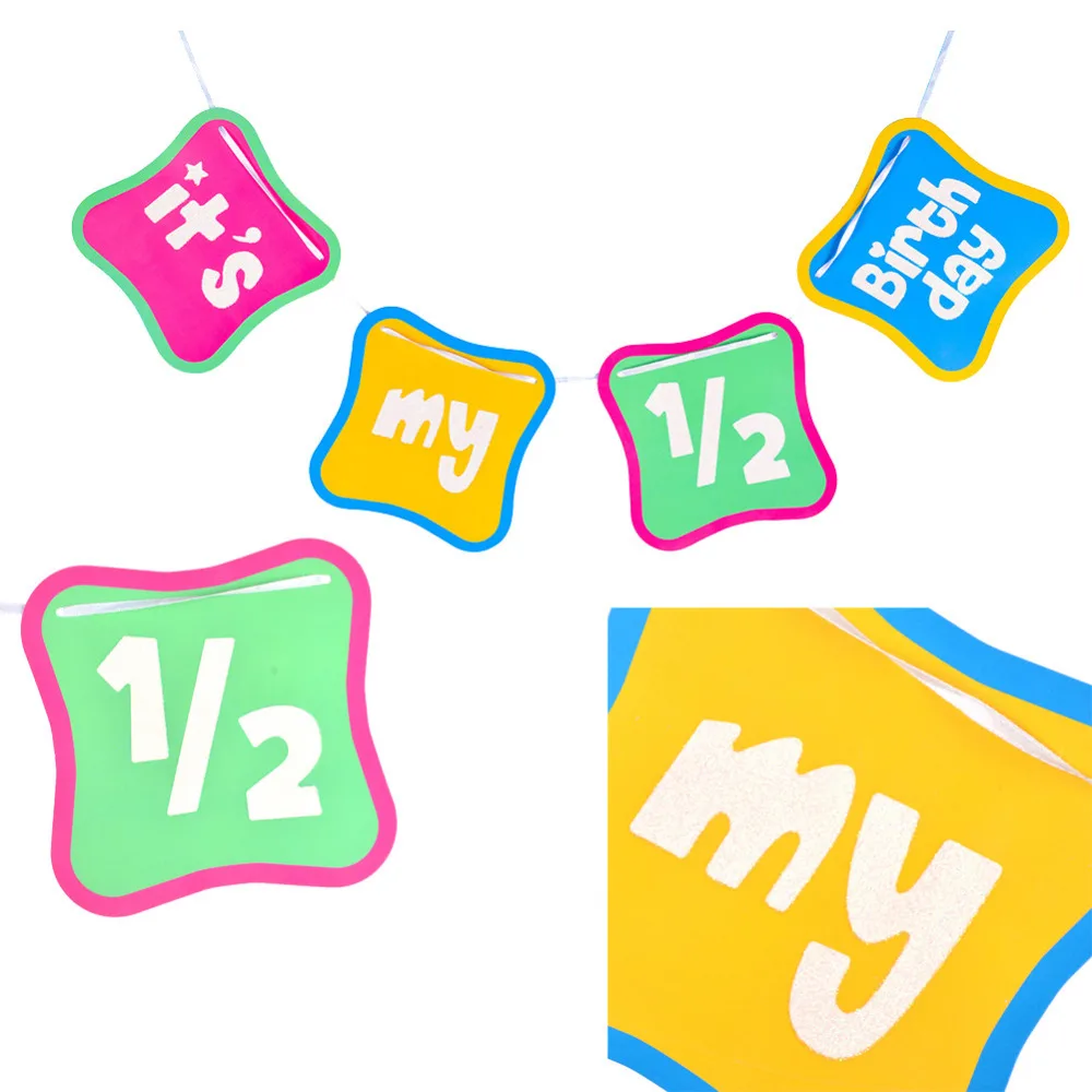 1pc 1.5m 1/2 Birthday Banner Party Decoration Colorful 6 Months Old Banner Boys&Girls Party Decor Baby Shower Kids Party Favors
1pc 1.5m 1/2 Birthday Banner Party Decoration Colorful 6 Months Old Banner Boys&Girls Party Decor Baby Shower Kids Party Favors