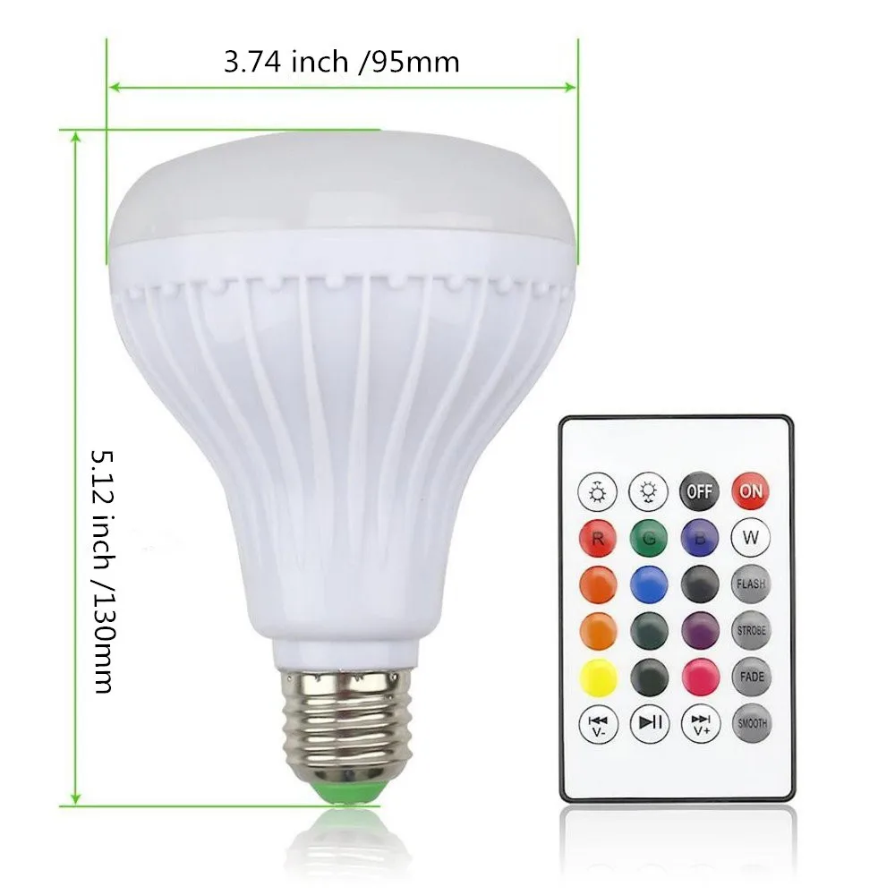 JCKEL Bluetooth Speaker Smart LED Bulb E27 RGB Light 12W Music Playing Dimmable Wireless Led Lamp with 24 Keys Remote Control
JCKEL Bluetooth Speaker Smart LED Bulb E27 RGB Light 12W Music Playing Dimmable Wireless Led Lamp with 24 Keys Remote Control