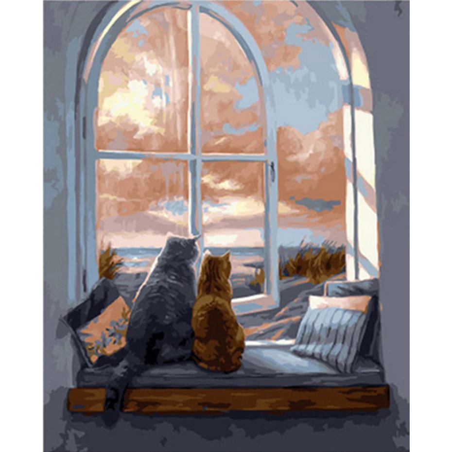 FSBCGT Cat Look Out The Window DIY Painting By Numbers Adults Drawing On Canvas Oil Coloring By Numbers Wall Painting Decor
FSBCGT Cat Look Out The Window DIY Painting By Numbers Adults Drawing On Canvas Oil Coloring By Numbers Wall Painting Decor