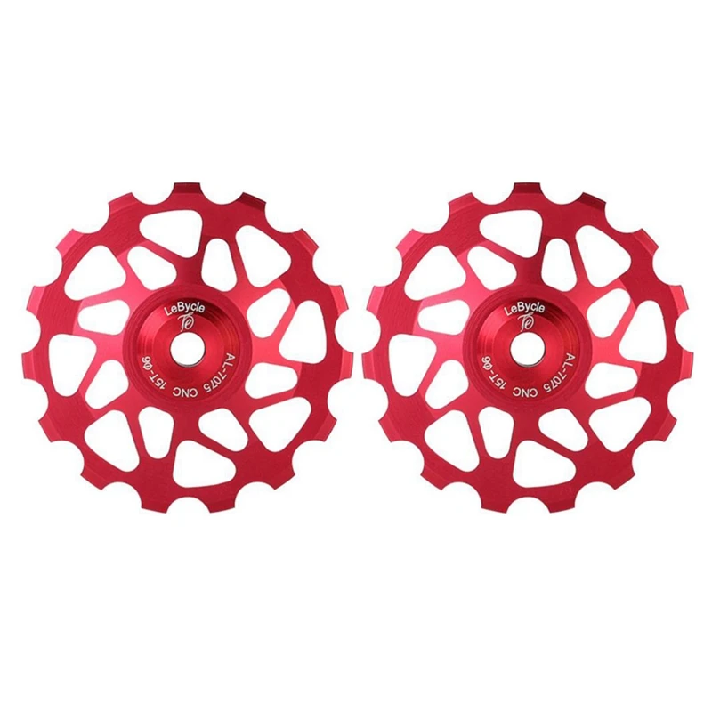 2X Lebycle 15T 7075 MTB Bicycle Rear Derailleur Pulley Jockey Road Bike Guide Roller Tensioner Part Red
2X Lebycle 15T 7075 MTB Bicycle Rear Derailleur Pulley Jockey Road Bike Guide Roller Tensioner Part Red