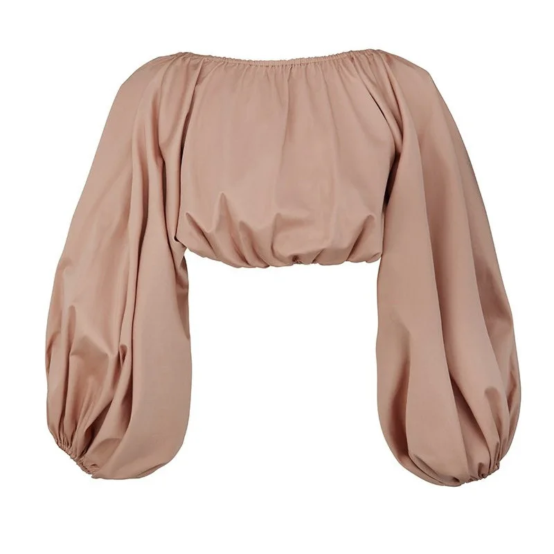 French Style 2020 New Creative Resort Wear Lantern Sleeve Women Midriff Outfit Lady Shirt Crop Top Women Backless Pink Blouse
French Style 2020 New Creative Resort Wear Lantern Sleeve Women Midriff Outfit Lady Shirt Crop Top Women Backless Pink Blouse