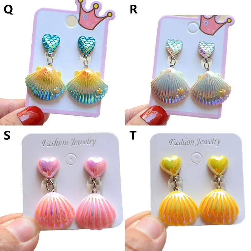 Earrings For Girl Kid Child Charms Resin Vintage Friends Fishtail Shell Ear Clip No Pierced Ears Girl's Accessory Korean Fashion
Earrings For Girl Kid Child Charms Resin Vintage Friends Fishtail Shell Ear Clip No Pierced Ears Girl's Accessory Korean Fashion