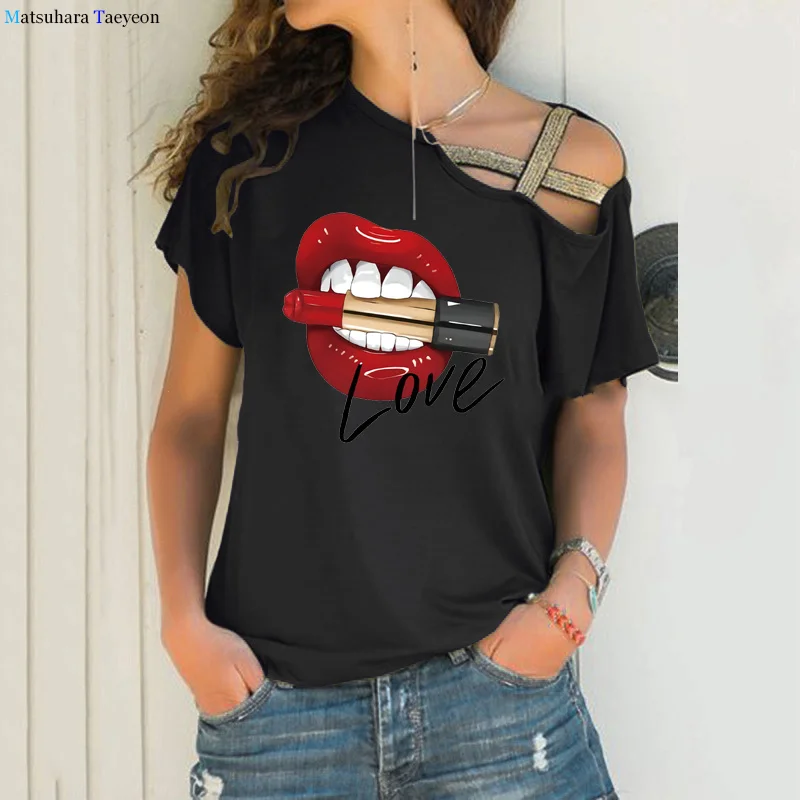 Fashion Girl T-shirt Red Sexy Lips Letter Print T-shirts Summer Tee Harajuku Top Short Sleeve Female T Shirt For Woman Clothing
Fashion Girl T-shirt Red Sexy Lips Letter Print T-shirts Summer Tee Harajuku Top Short Sleeve Female T Shirt For Woman Clothing