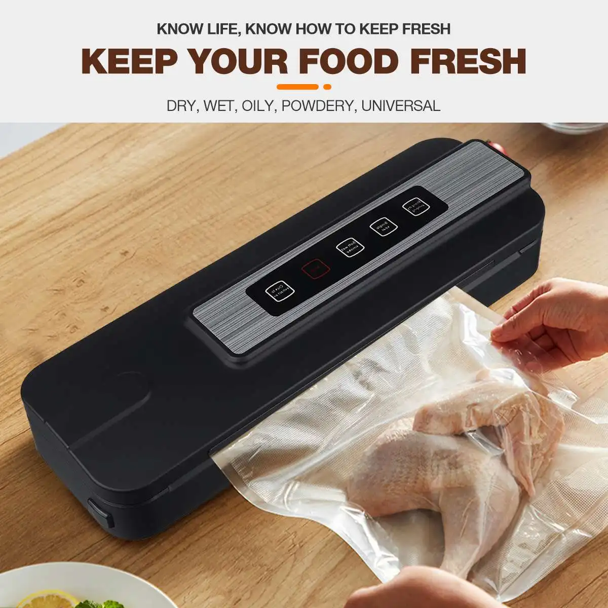AUGIENB Vacuum Sealer with Roll Holder Pulse Function Sous Vide Vacuum Packing Machine For Food Storage Packer Vacuum Bags
AUGIENB Vacuum Sealer with Roll Holder Pulse Function Sous Vide Vacuum Packing Machine For Food Storage Packer Vacuum Bags