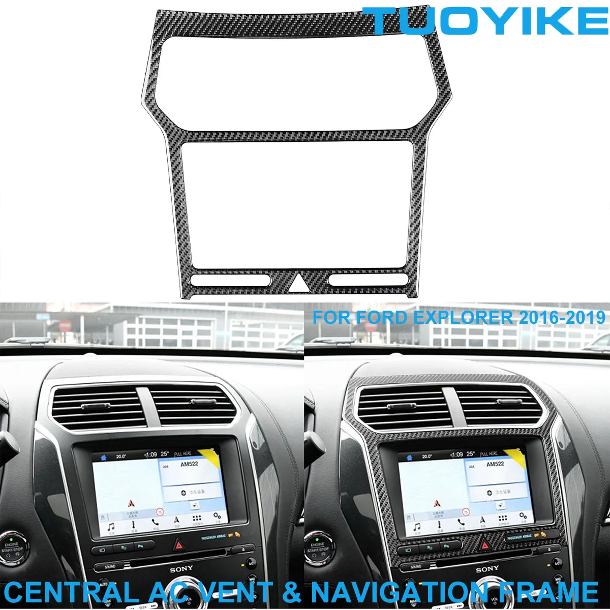 LHD Car Styling Carbon Fiber Central AC Air Conditioner Vent Grille Navigation Frame Cover Panel For Ford Explorer 2013-2019
LHD Car Styling Carbon Fiber Central AC Air Conditioner Vent Grille Navigation Frame Cover Panel For Ford Explorer 2013-2019