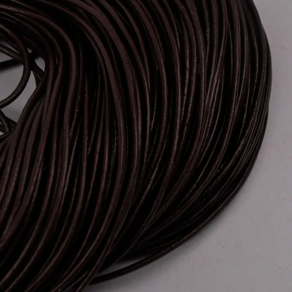 Оптовая продажа 100 м темно-коричневый 1 мм 5 2 3 круглый шнур из натуральной кожи