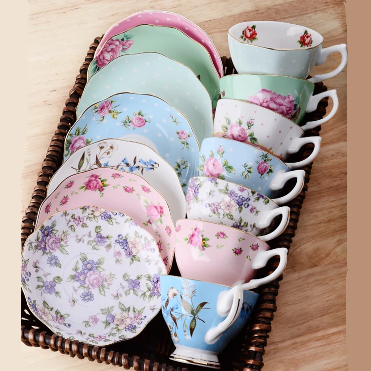 

1 PC Ceramics Afternoon Black Coffee Tea Cup European Style Bone China Coffee Cups & Saucers Spoons Drinkware Set with Gift Box